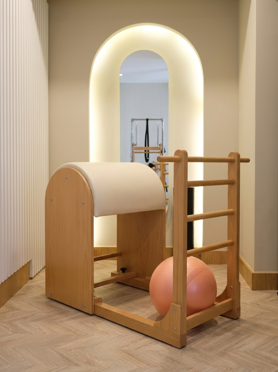 Ladder barrel ve yanındaki pilates topu